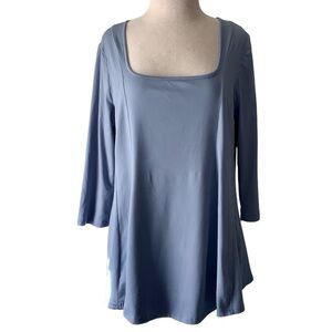 Lane Bryant Blue Stretchy Fit & Flare Blouse